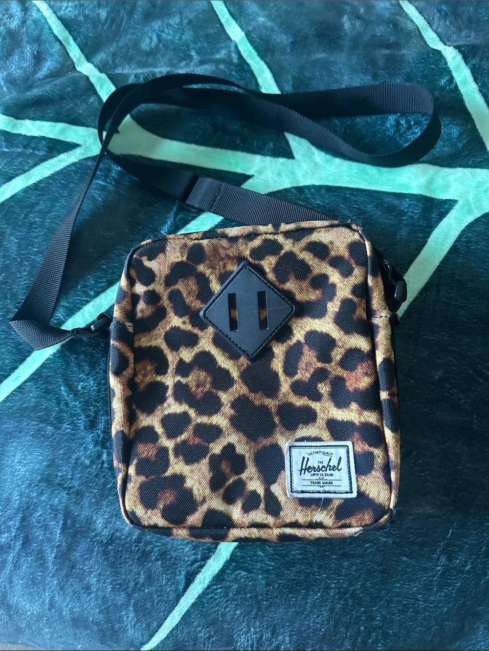 Herschel Supply Company Leopard Print Crossbody Bag - Brown and Black